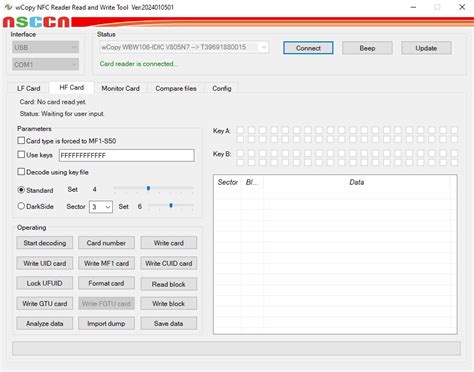 wcopy nfc reader read and write tool|nfc pm pro software download.